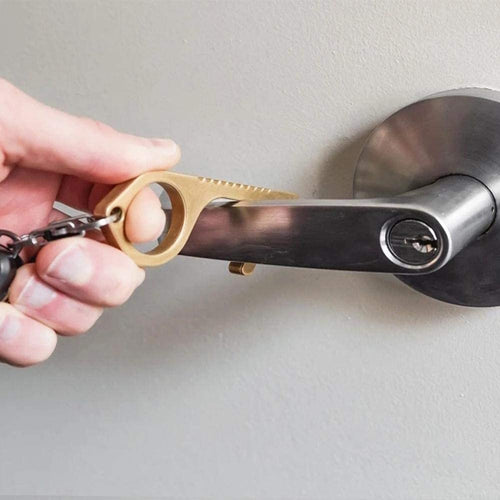 Hygiene Antimicrobial Alloy EDC Door Opener Elevator Clean Touch Tools Door Handle Key Home Non Contact Safety Hand Tool